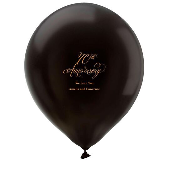 Elegant 70th Anniversary Latex Balloons